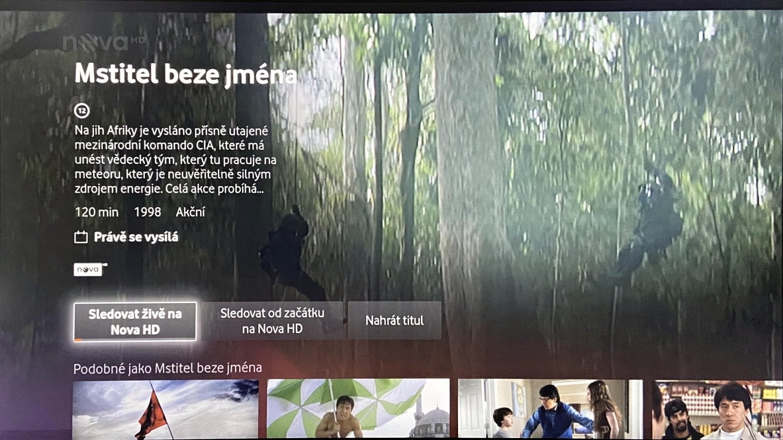 Vodafone TV - živé vysílání a elektronický programový průvodce