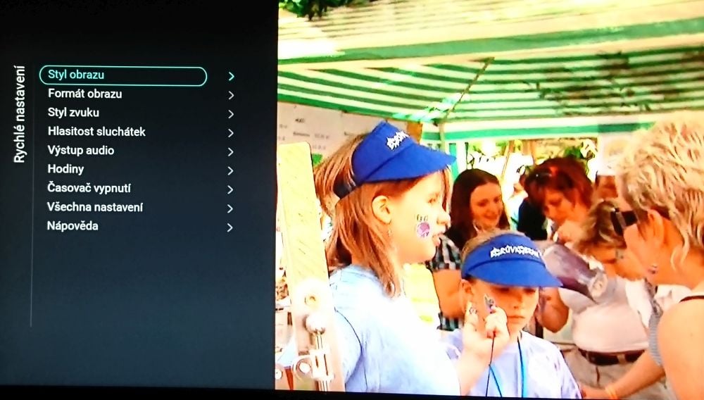 Po stlačení Setup se objeví Rychlé nastavení. Vstup do toho úplného vidíte dole.