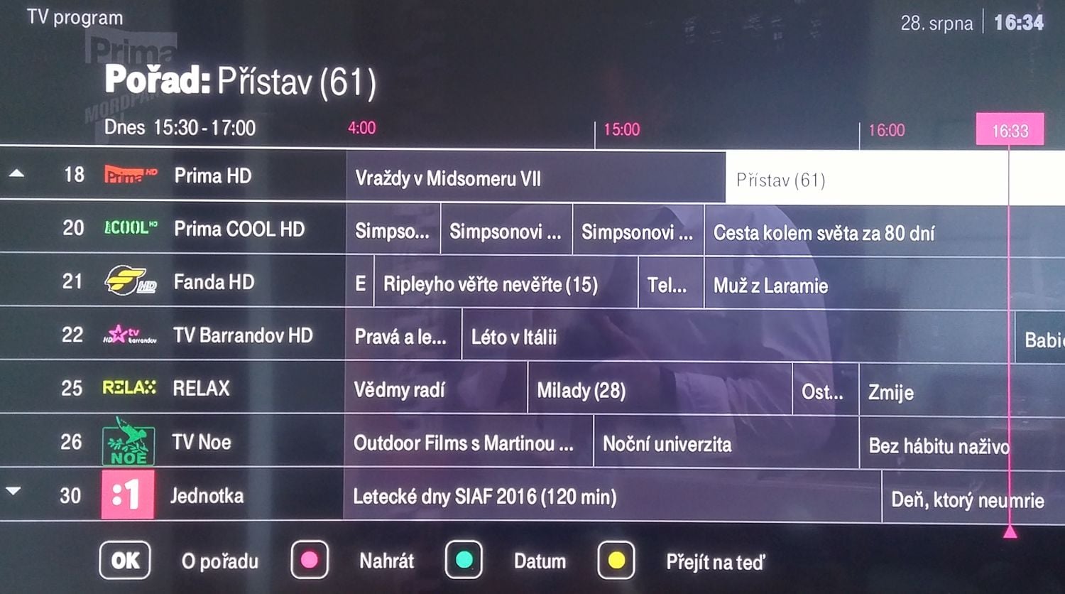 T-Mobile TV - EPG a nahrávání