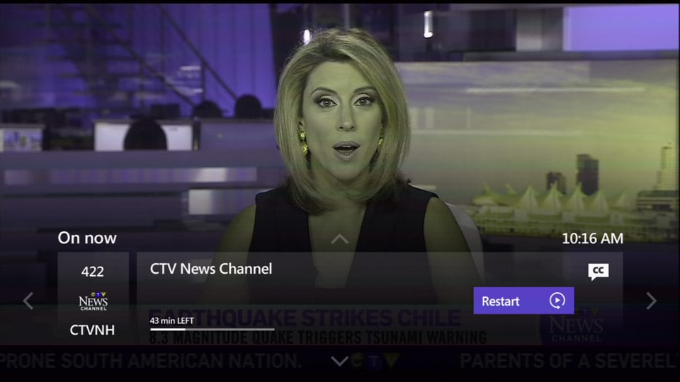 Hlavní menu služby Bell Fibe