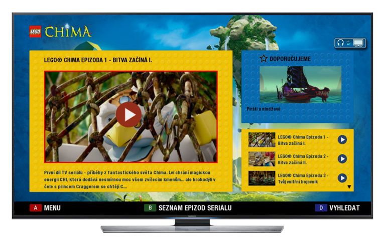 Ukázka VOD aplikace LEGO TV v televizorech Samsung