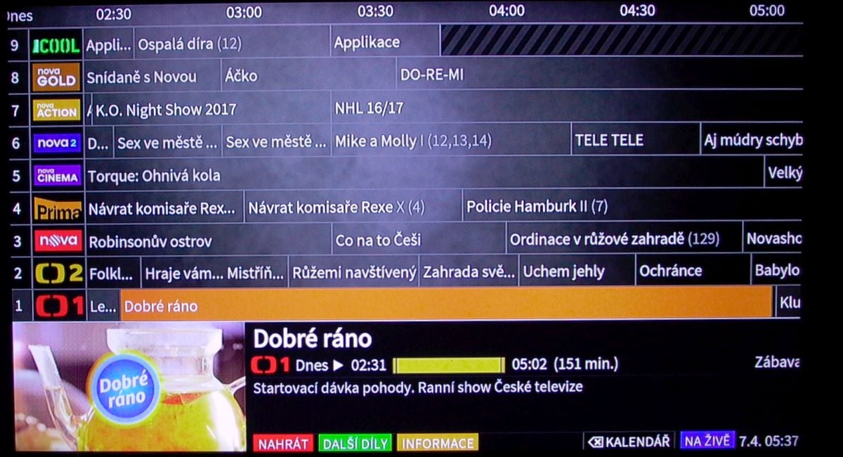 Lepší.TV - set-top box – menu služby