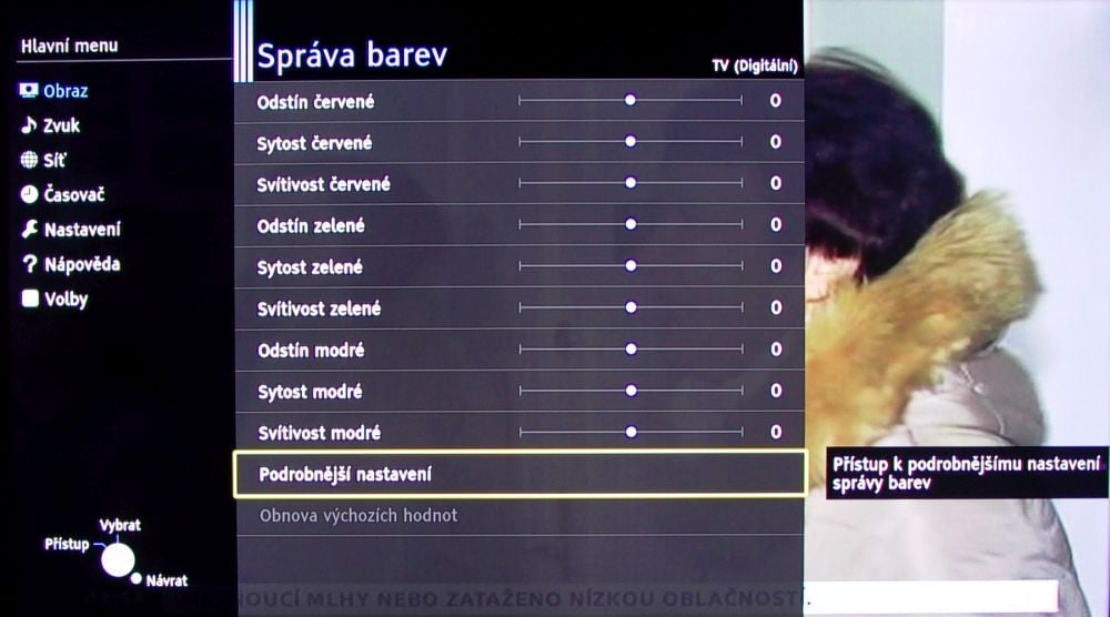 Panasonic TX-50DS630 - menu nastavení