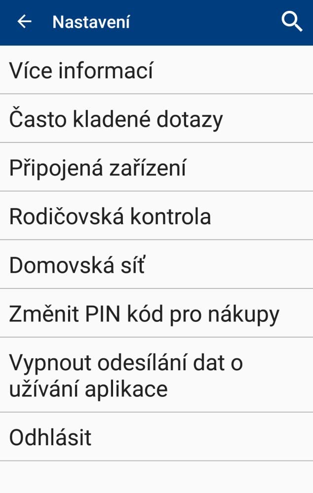 Skylink - Nastavení