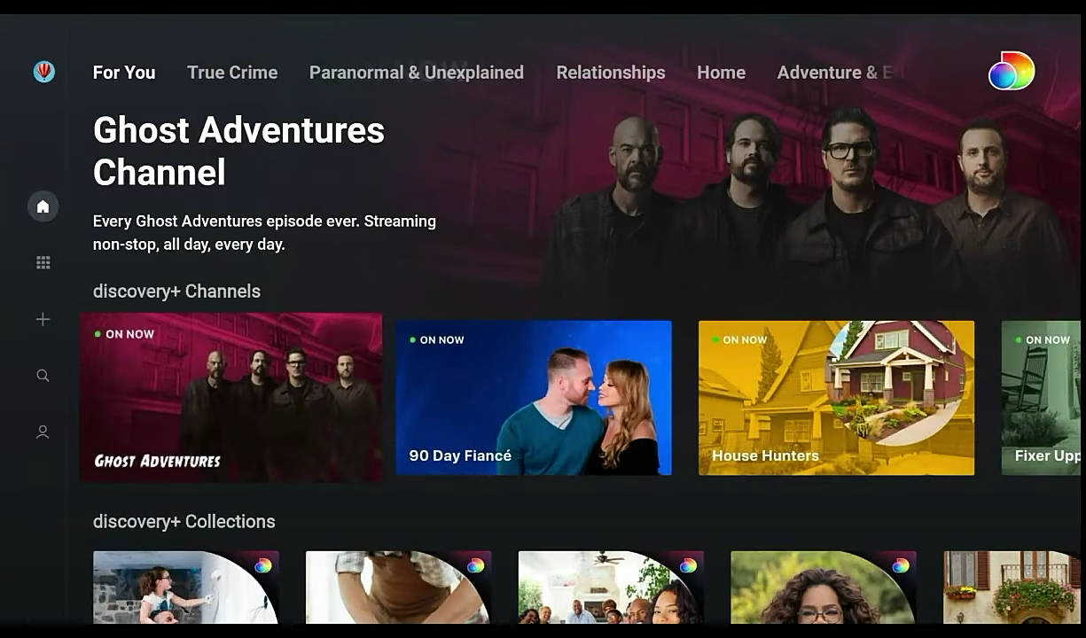 Uživatelské prostředí Discovery+