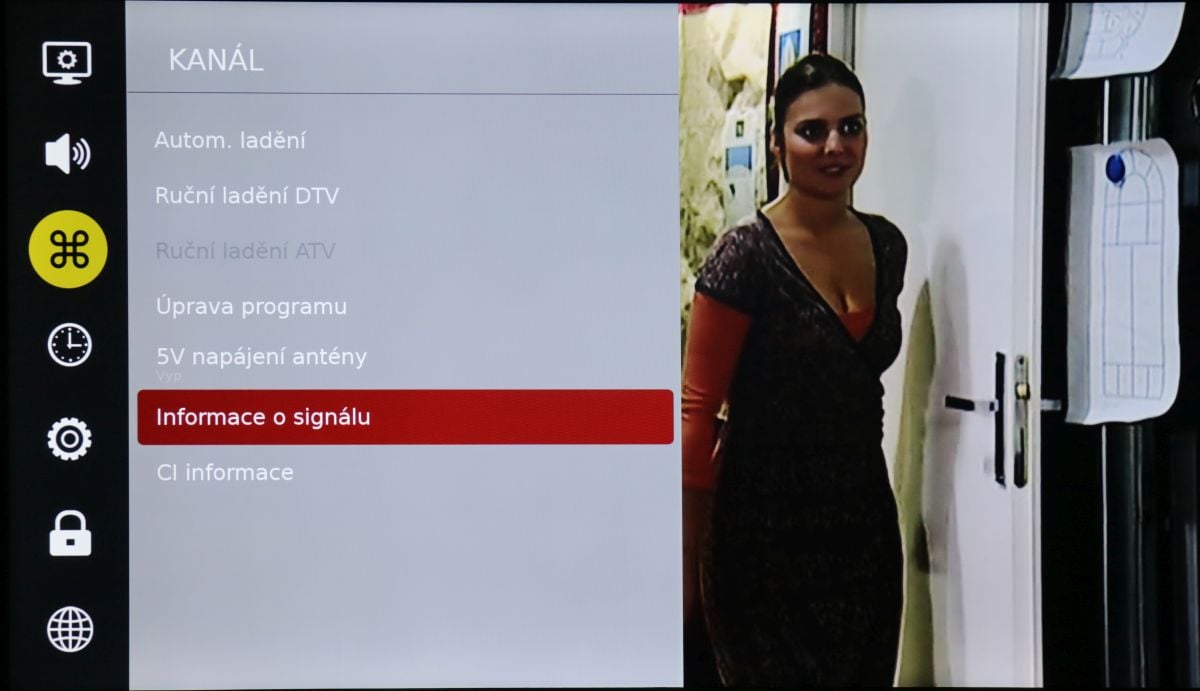 Sencor SLE 55US500TCS - informace o signálu