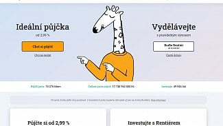 Hlavní stránka firmy Zonky.