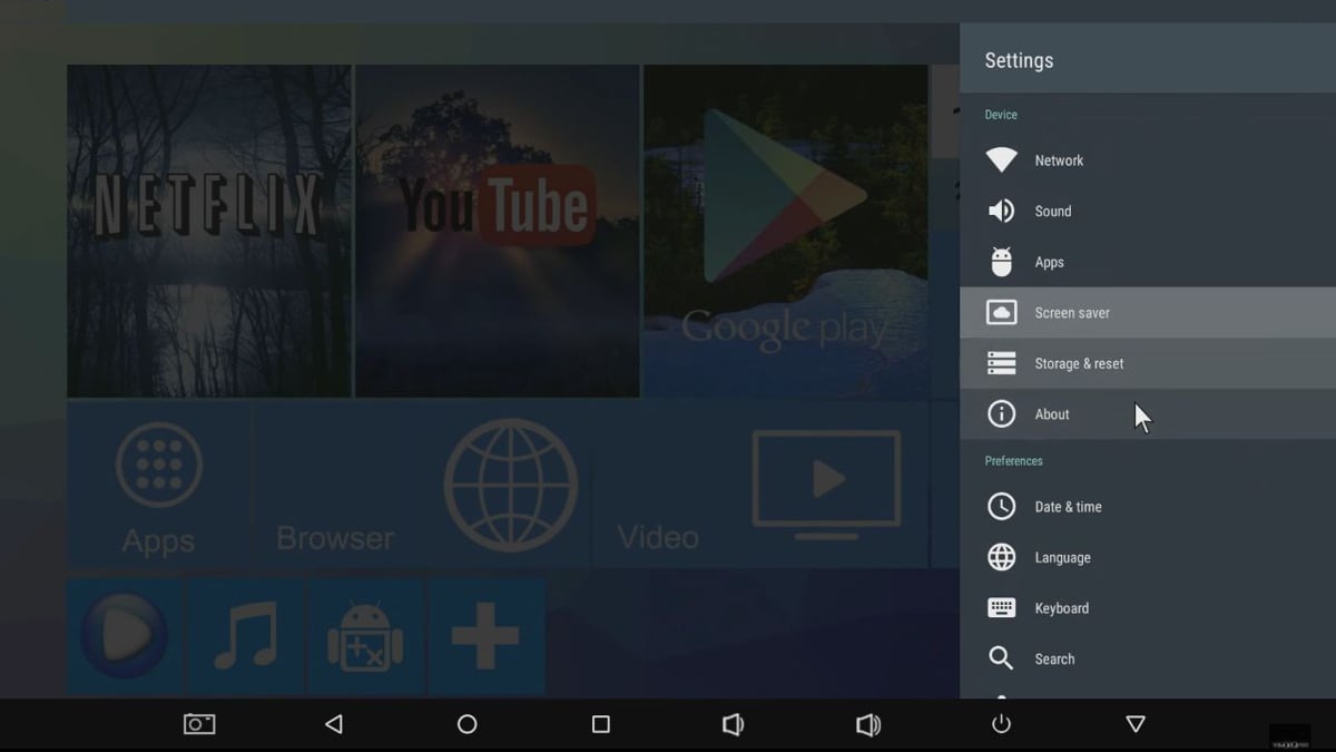 Alfawise H96 Mini - Menu – Android 7.1.2