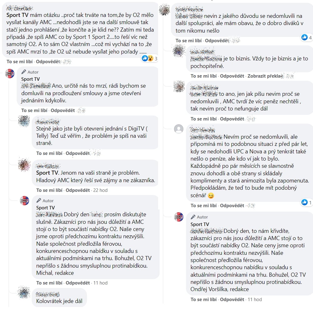 Diskuse o programech AMC v nabídce O2 TV