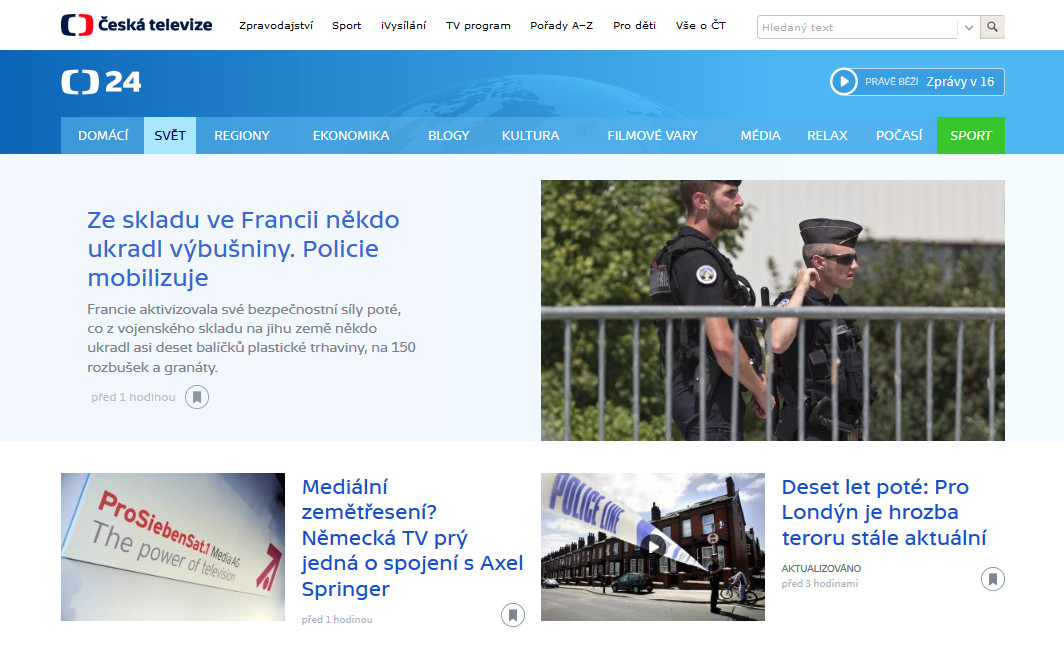 Nová podoba zpravodajského webu ČT 24