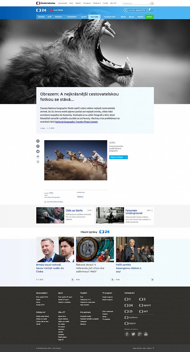 Nová podoba zpravodajského webu ČT 24