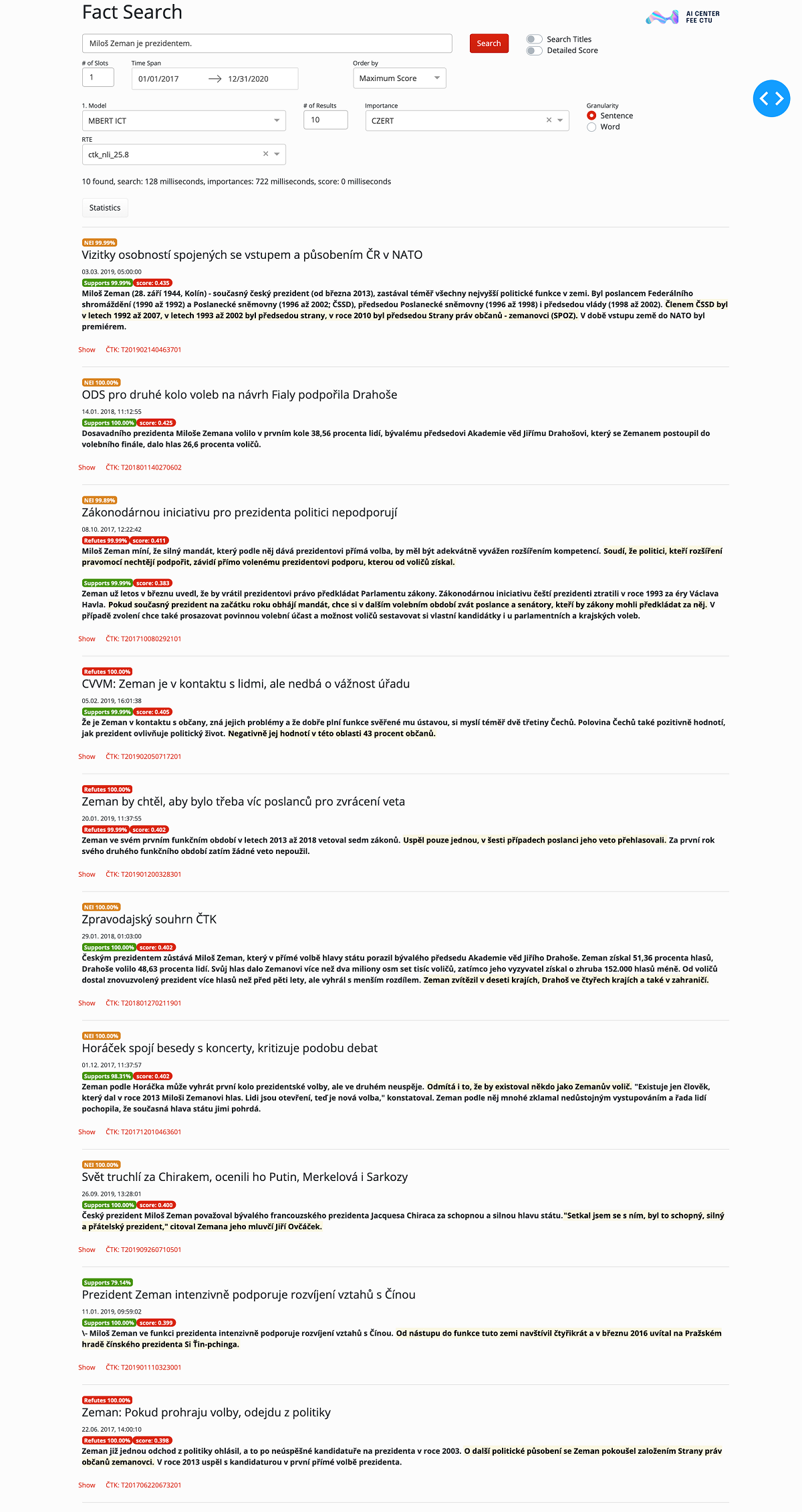 Je Miloš Zeman prezidentem? Nástroj výzkumníků potvrzuje, že ano.