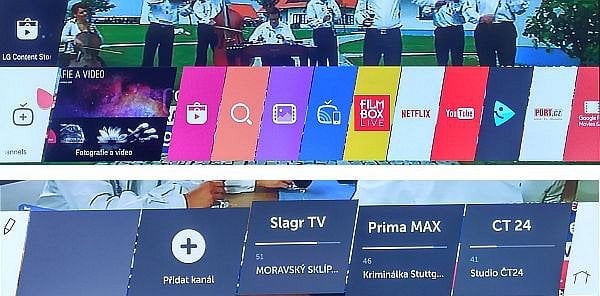 WebOS 3 na tlačítku domečku (Home) nabídne jak klasickou ikonovou lištu s aplikacemi, které můžete umístit tam, kam chcete či vymazat, tak možnost pracovat s nejoblíbenějšími kanály. Ty které chcete, si jednoduše uložíte do nabídky vlevo od ikonové lišty.