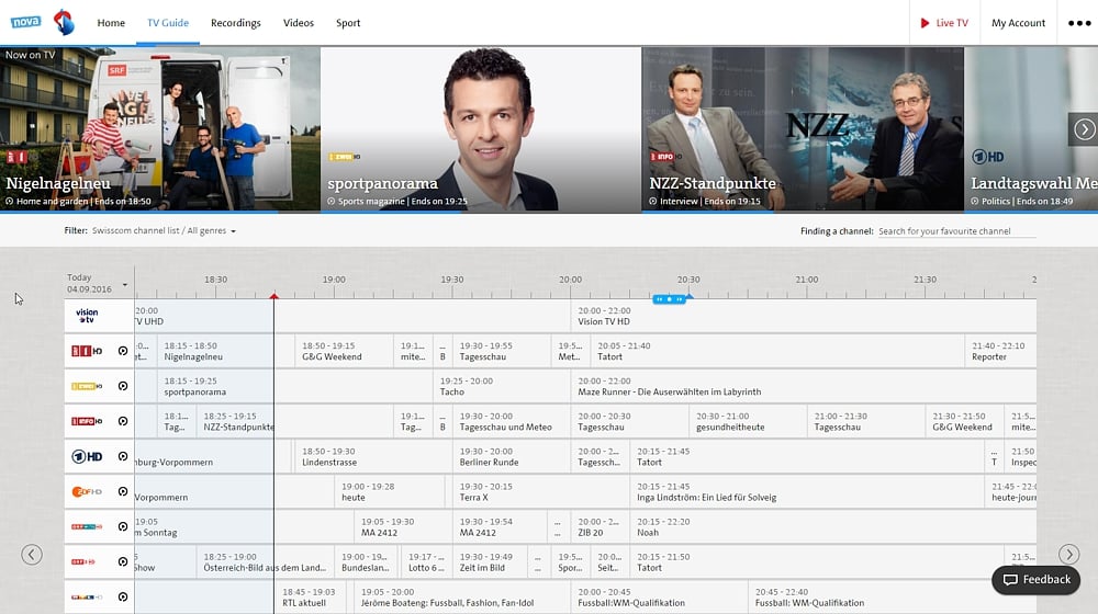 Swisscom TV Air - TV Guide