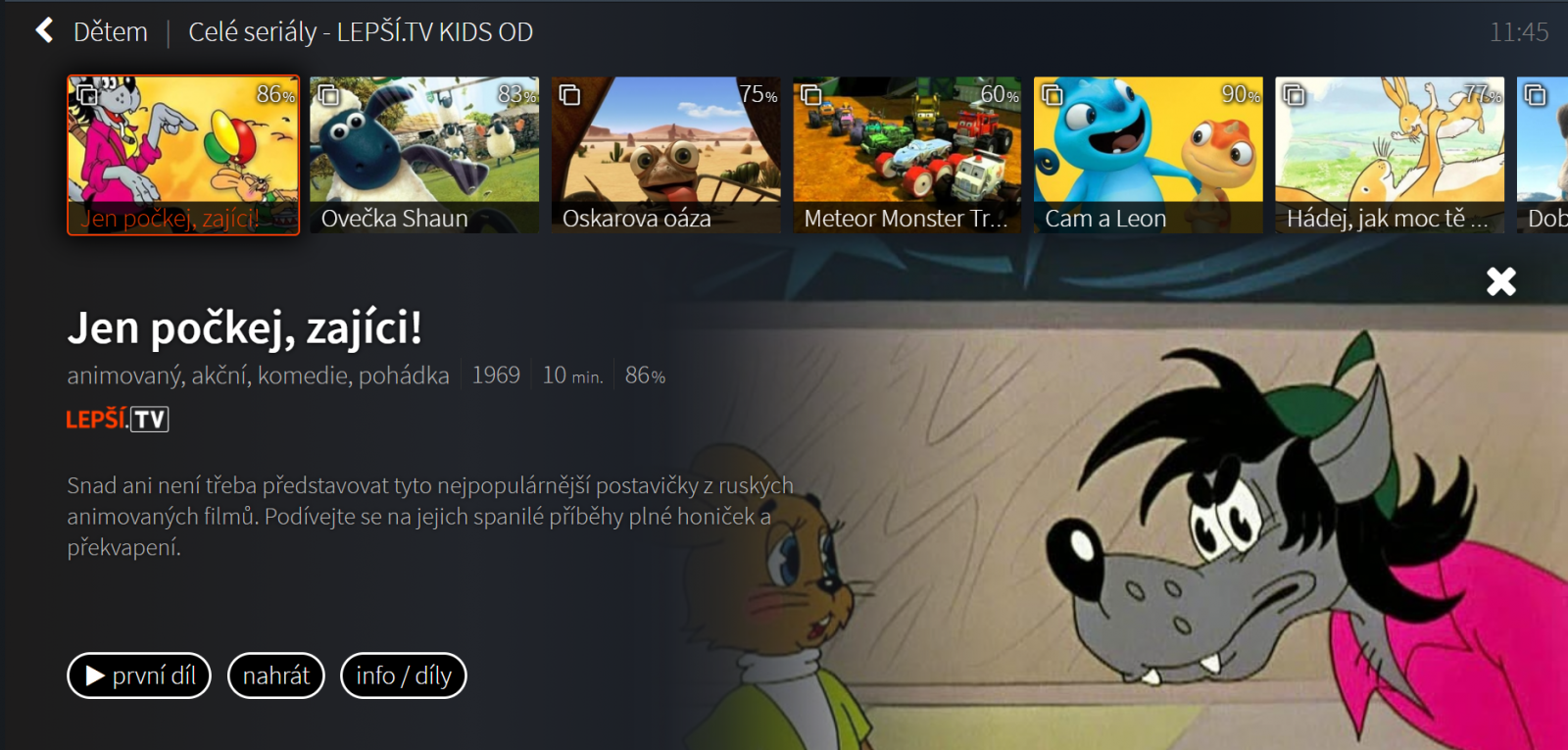 Videotéka Kids OD ve službě Lepší.TV