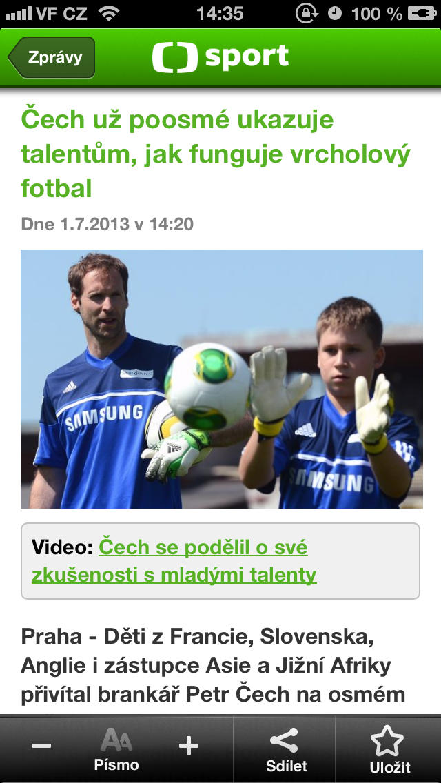 Mobilní aplikace ČT Sport