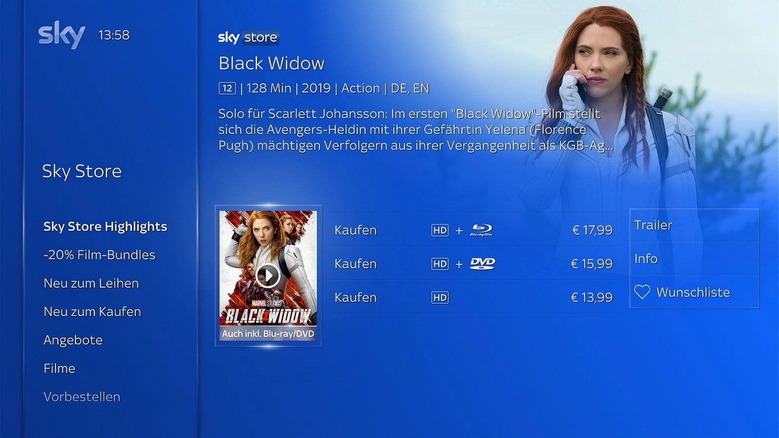 Ukázky uživatelského rozhraní (Sky Deutschland)