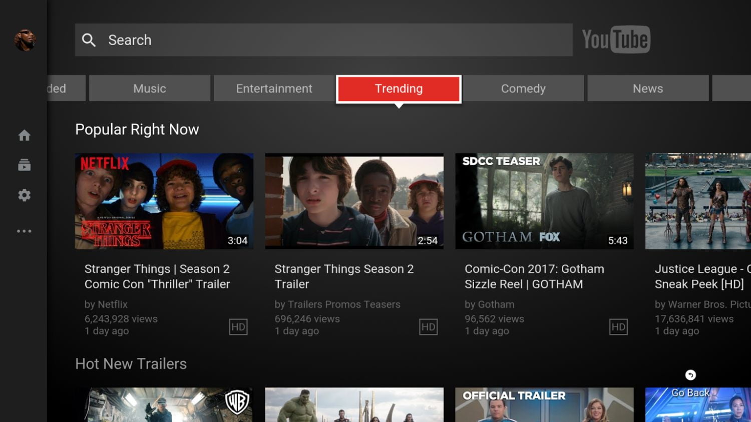 Nvidia Shield TV - aktualizace YouTube