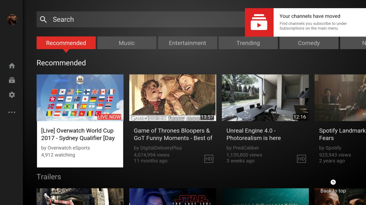 Nvidia Shield TV - aktualizace YouTube