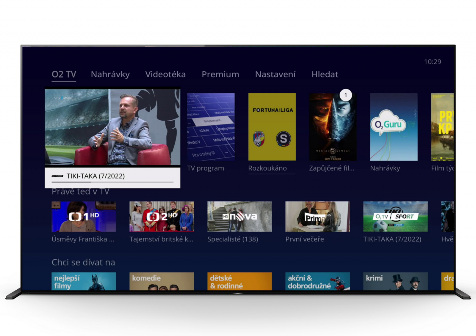Aplikace O2 TV v systému Android TV