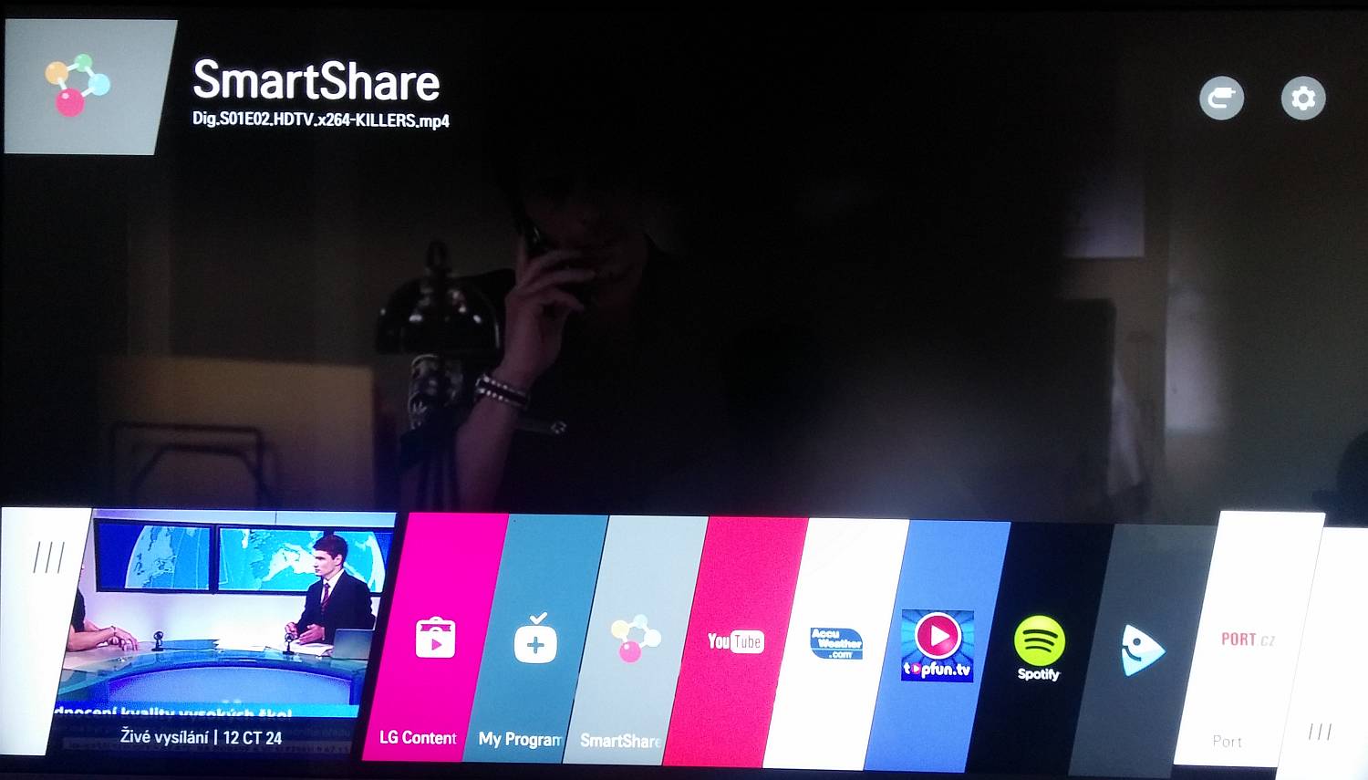 Domácí část menu.