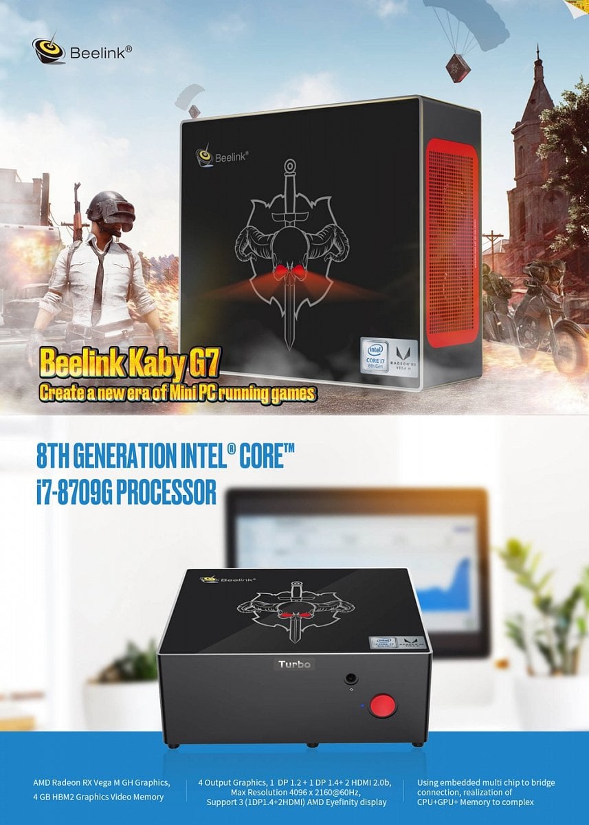 Beelink Kaby G7 – základní specifikace