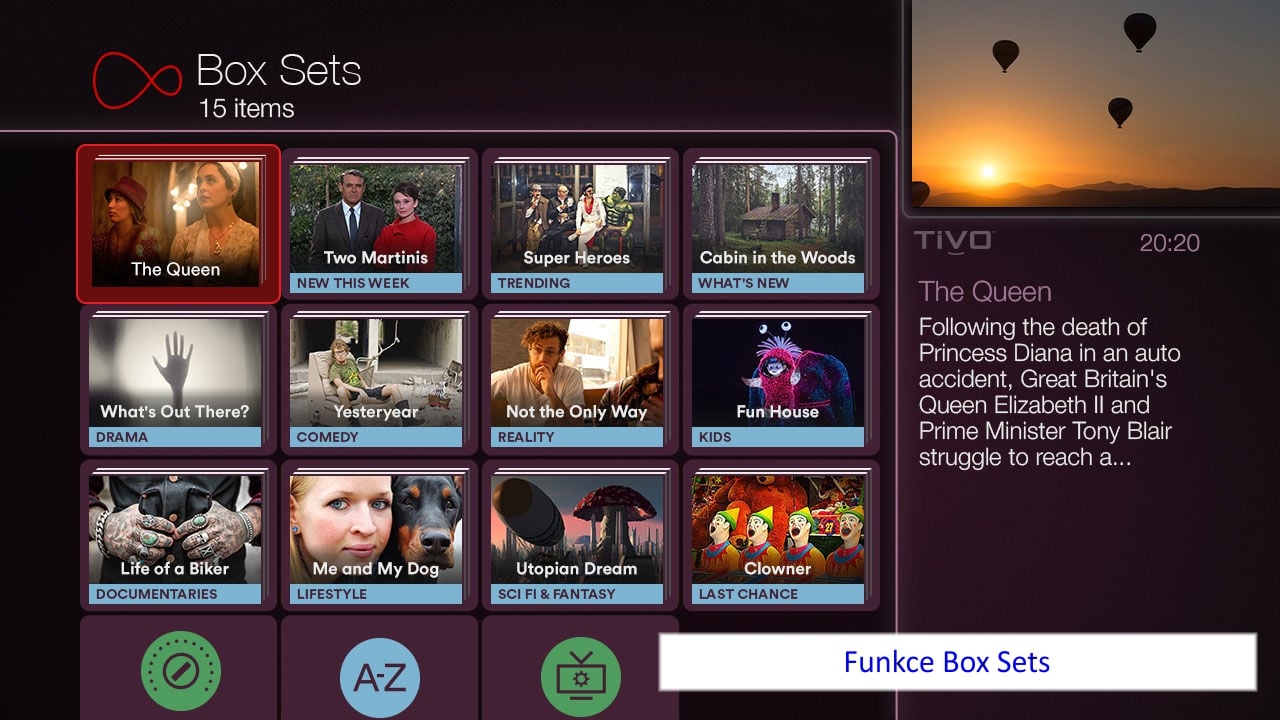 Ukázky GUI Virgin TV