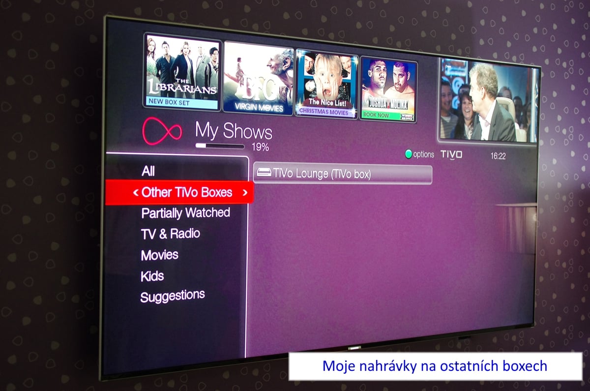 Ukázky GUI Virgin TV