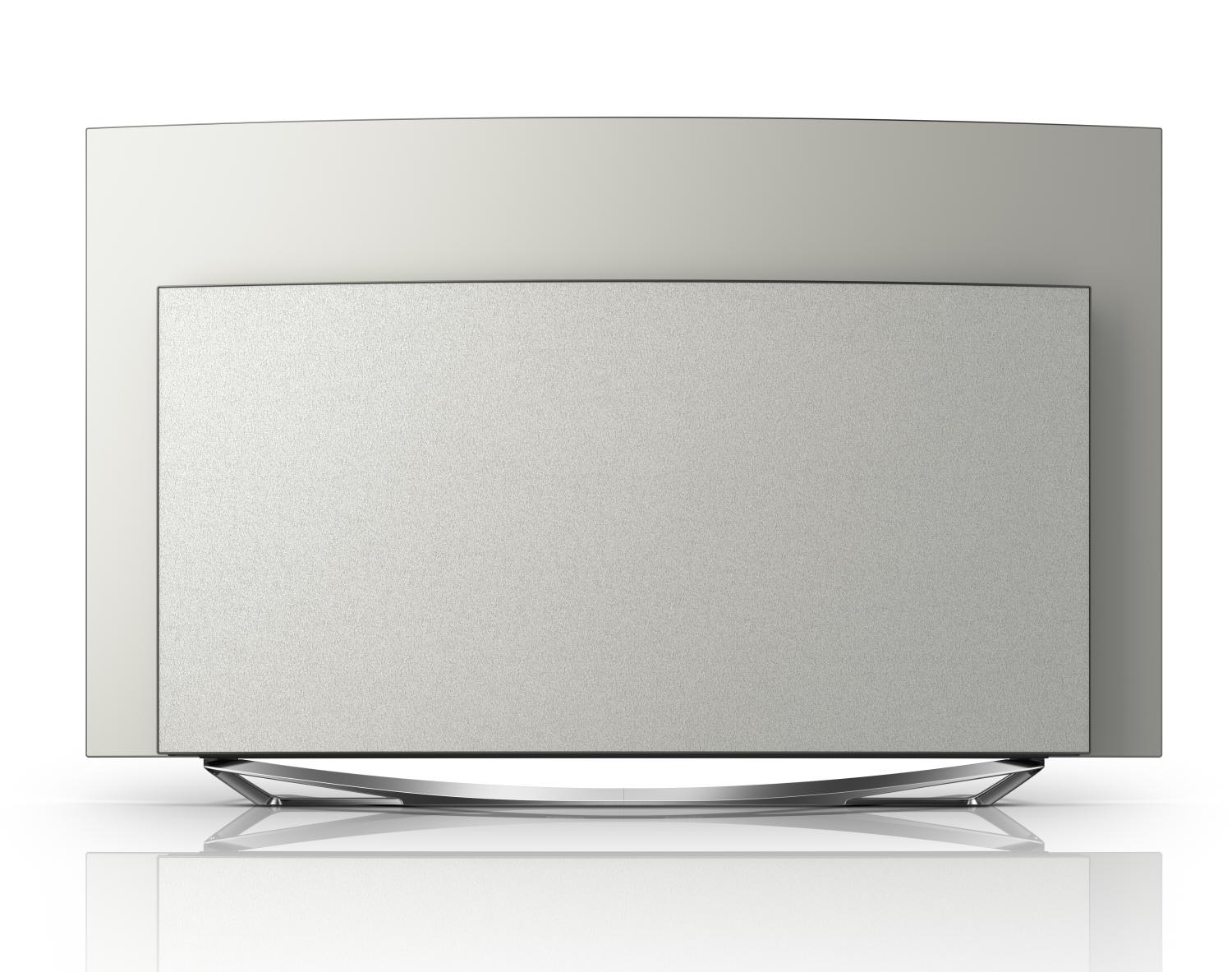 Povrchu na zadní straně se říká Alcantra a na snímku vůbec nevynikne (je jako semiš nebo hebounká kožešina). Je přilepen na plast kryjící mj. rozhraní, ale také mechaniky PCMCIA pro přístupové karty. Odvětrává se směrem nahoru a do stran a takovýto 360° návrh dovoluje – pokud bude dobře přivedena kabeláž – instalaci TV i do prostoru.