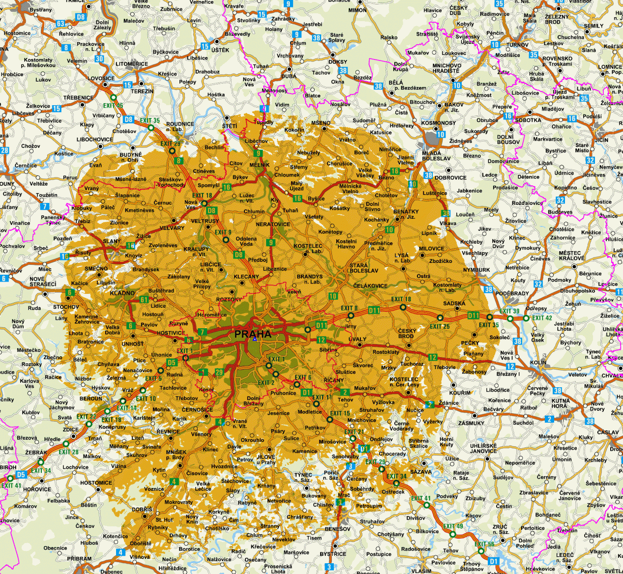 Pokrytí DVB-T2 Regionální sítě 4