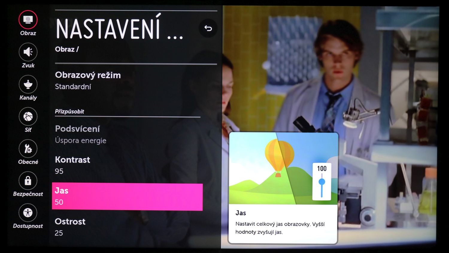 LG 49UJ7507 - menu nastavení