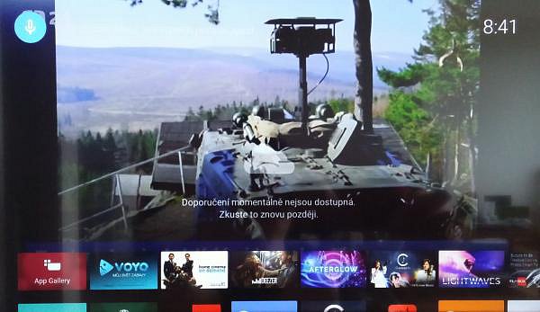 Po plné aktualizaci před koncem testování Philips 48PFH5500 najednou přestala být k dispozici doporučení na tlačítku Home (Domov).