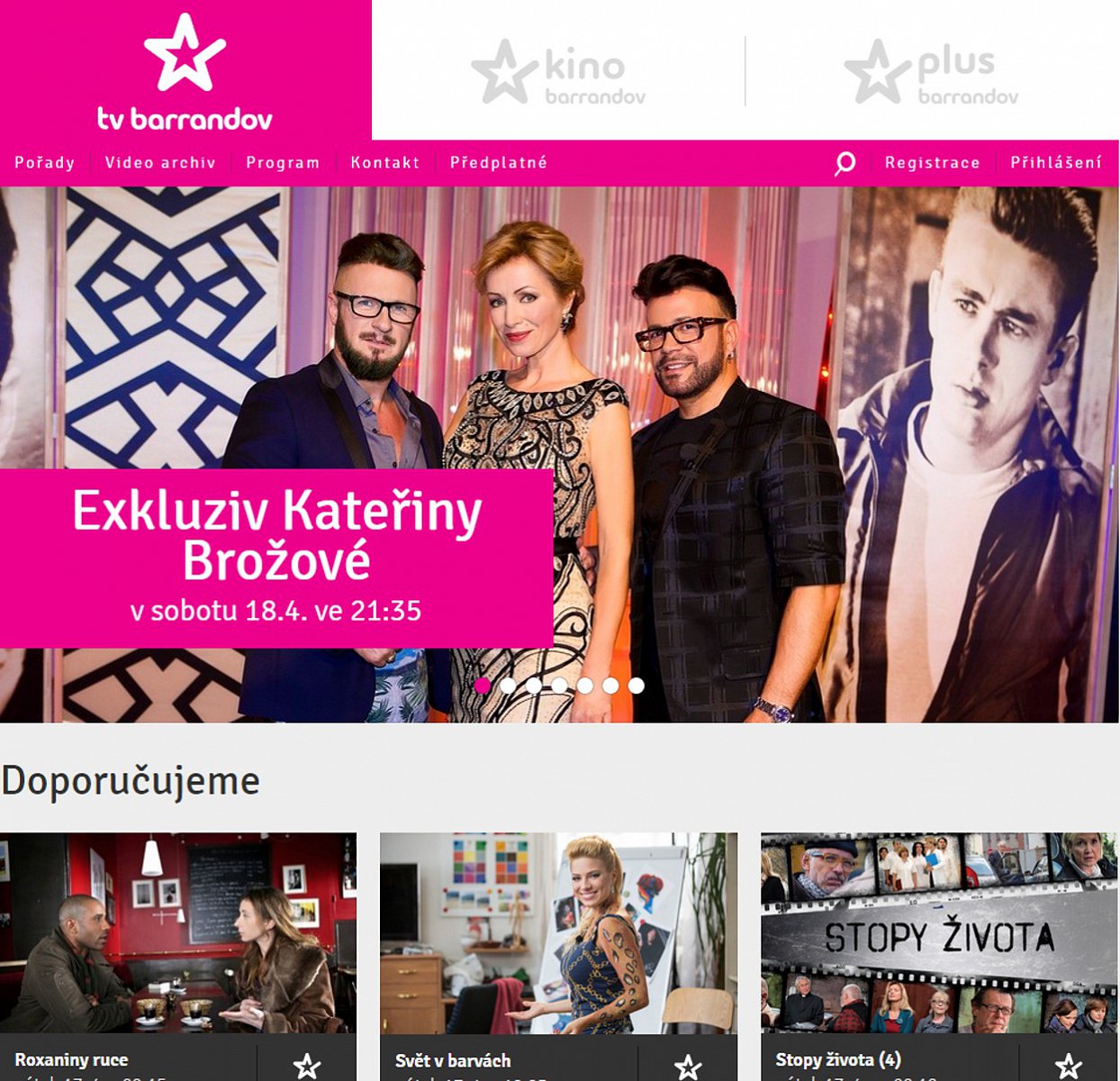 Nové webové stránky Televize Barrandov - duben 2015