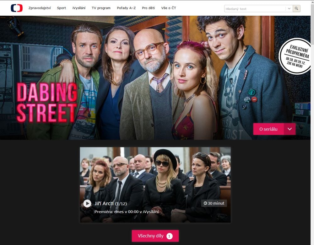 Dabing Street v předpremiéře - iVysilani a HbbTV