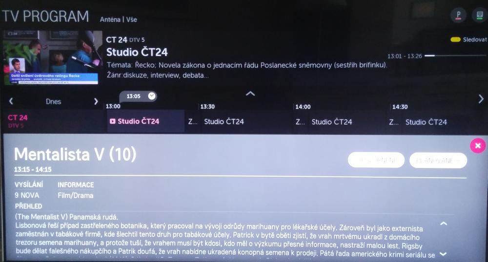 LG 65UF950 - EPG
