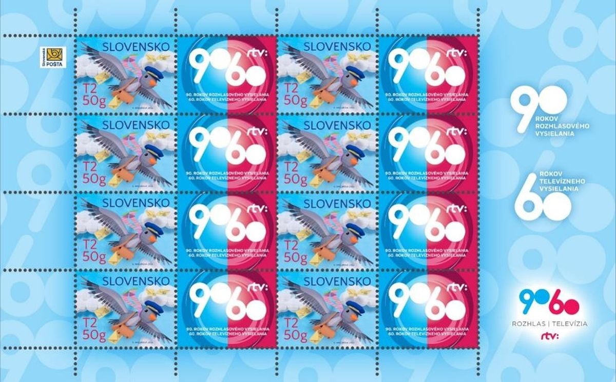 RTVS - známka k výročí rozhlasového a TV vysílání na Slovensku