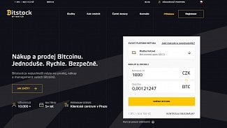 Domovská stránka obchodníka Bit.plus, dříve Bitstock.
