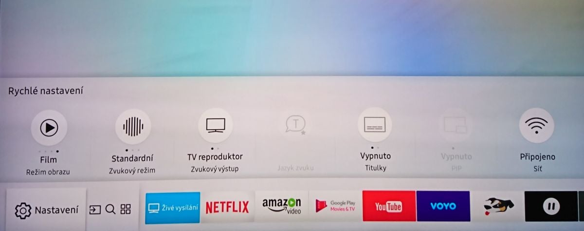 Samsung QLED - menu nastavení