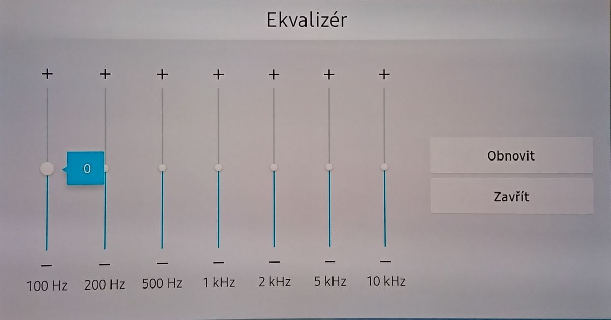 Samsung QLED - menu nastavení