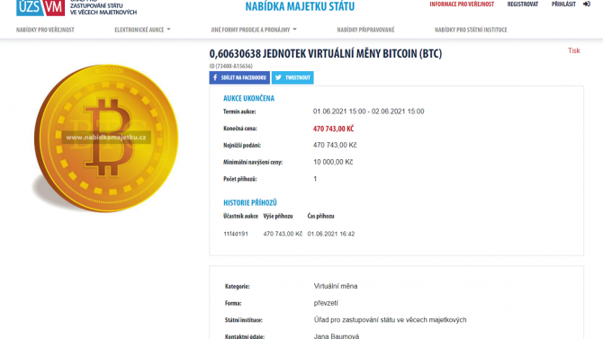 Btc dražba podruhé