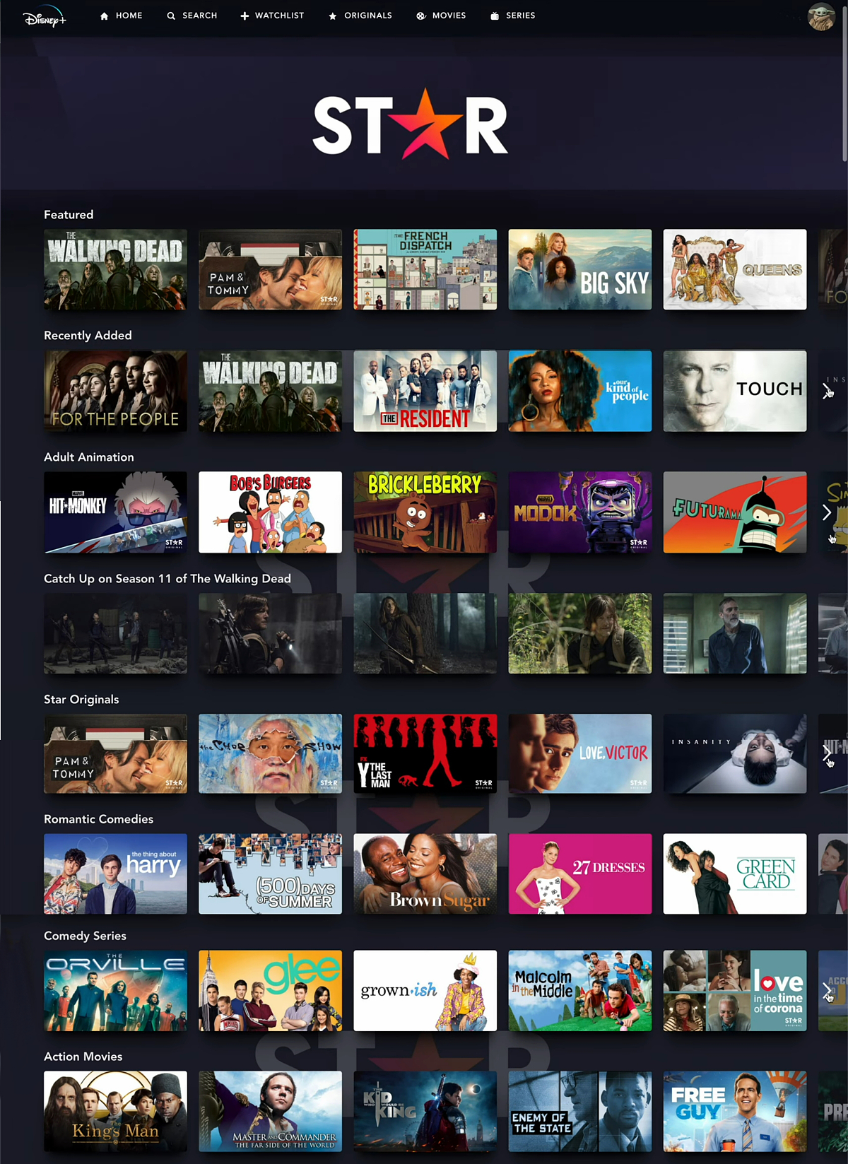 Ukázka ze sekce Star (Disney+)