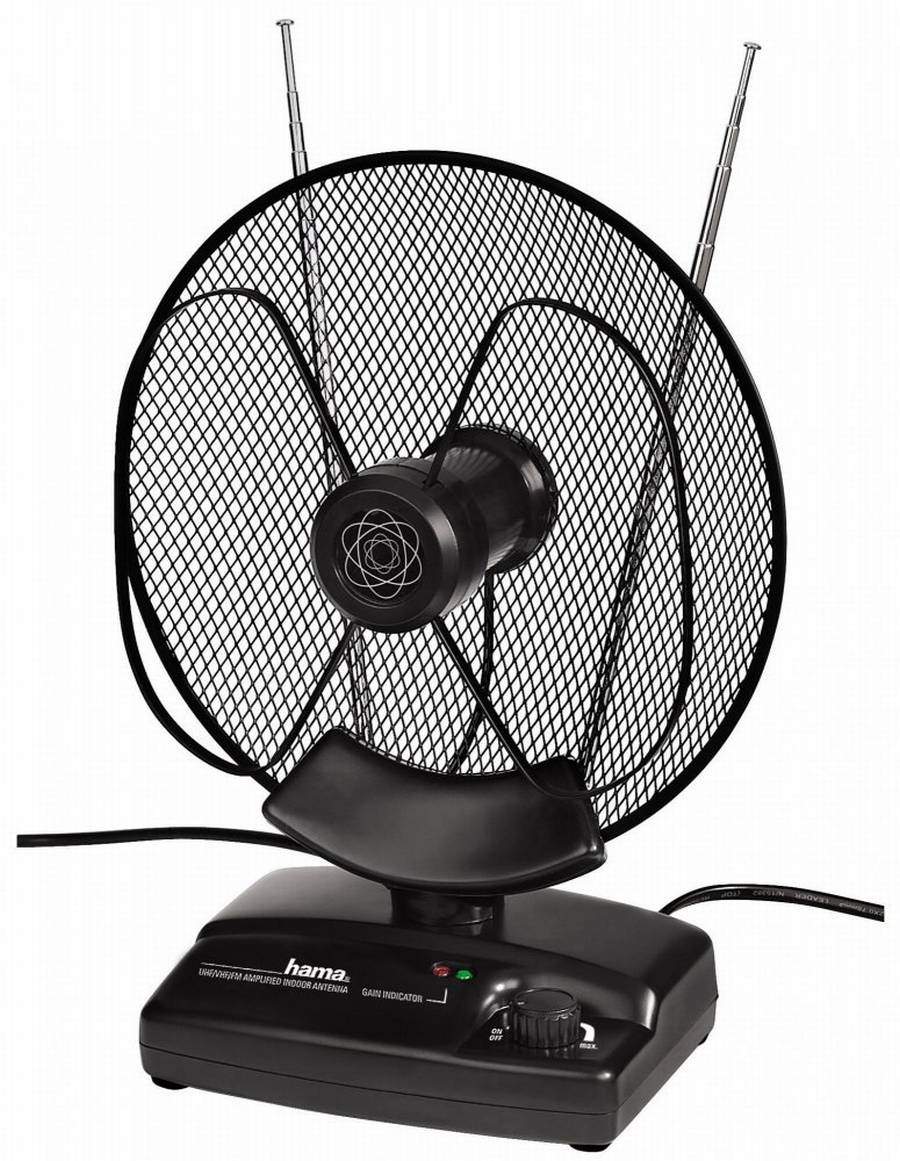 „Hama aktivní pokojová anténa“ (339 Kč) představuje naprostou klasiku a je k pořízení pod různými značkami.