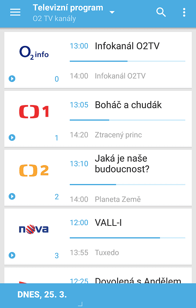 O2 TV v mobilu, zpětné přehrání