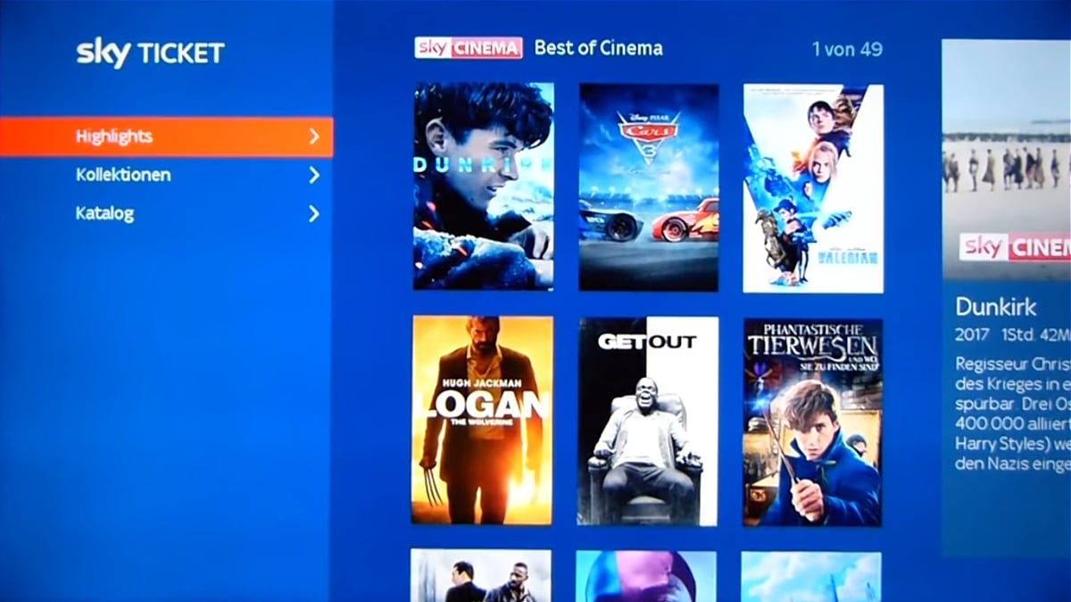 Sky Ticket – balíčky Sky Cinema a Supersport