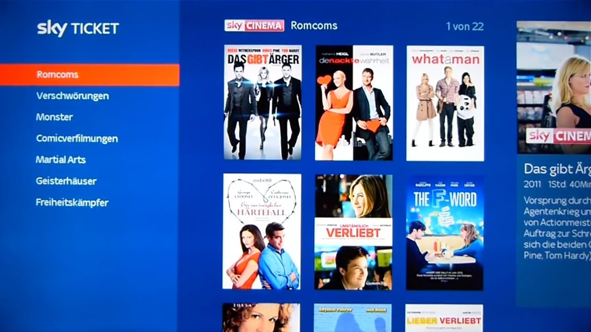 Sky Ticket – balíčky Sky Cinema a Supersport