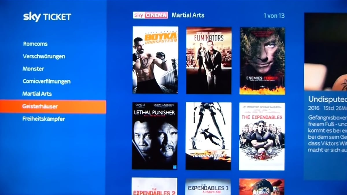 Sky Ticket – balíčky Sky Cinema a Supersport