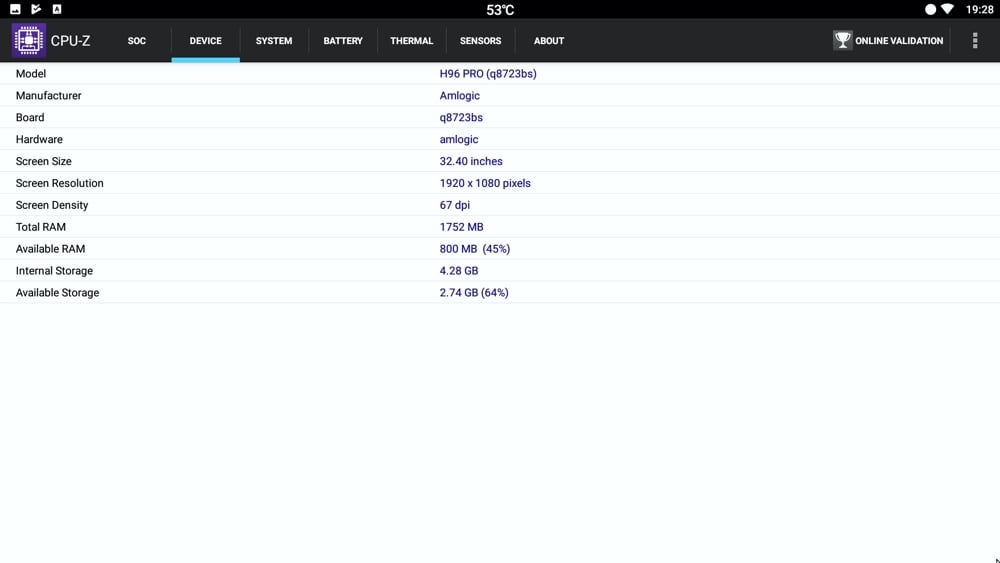 H96 Pro mini - benchmarky