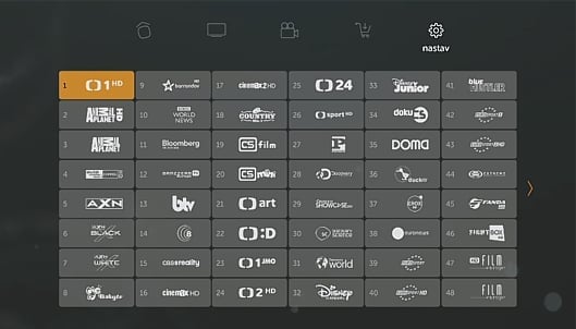 Uživatelské prostředí Kuki TV – vlastní řazení programů