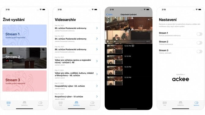 iSněmovna - mobilní aplikace - Ackee