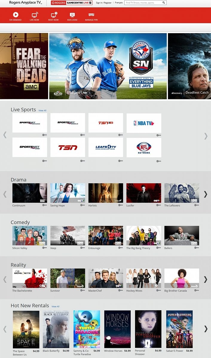 Internetová verze Rogers Cable – Rogers Anyplace TV™